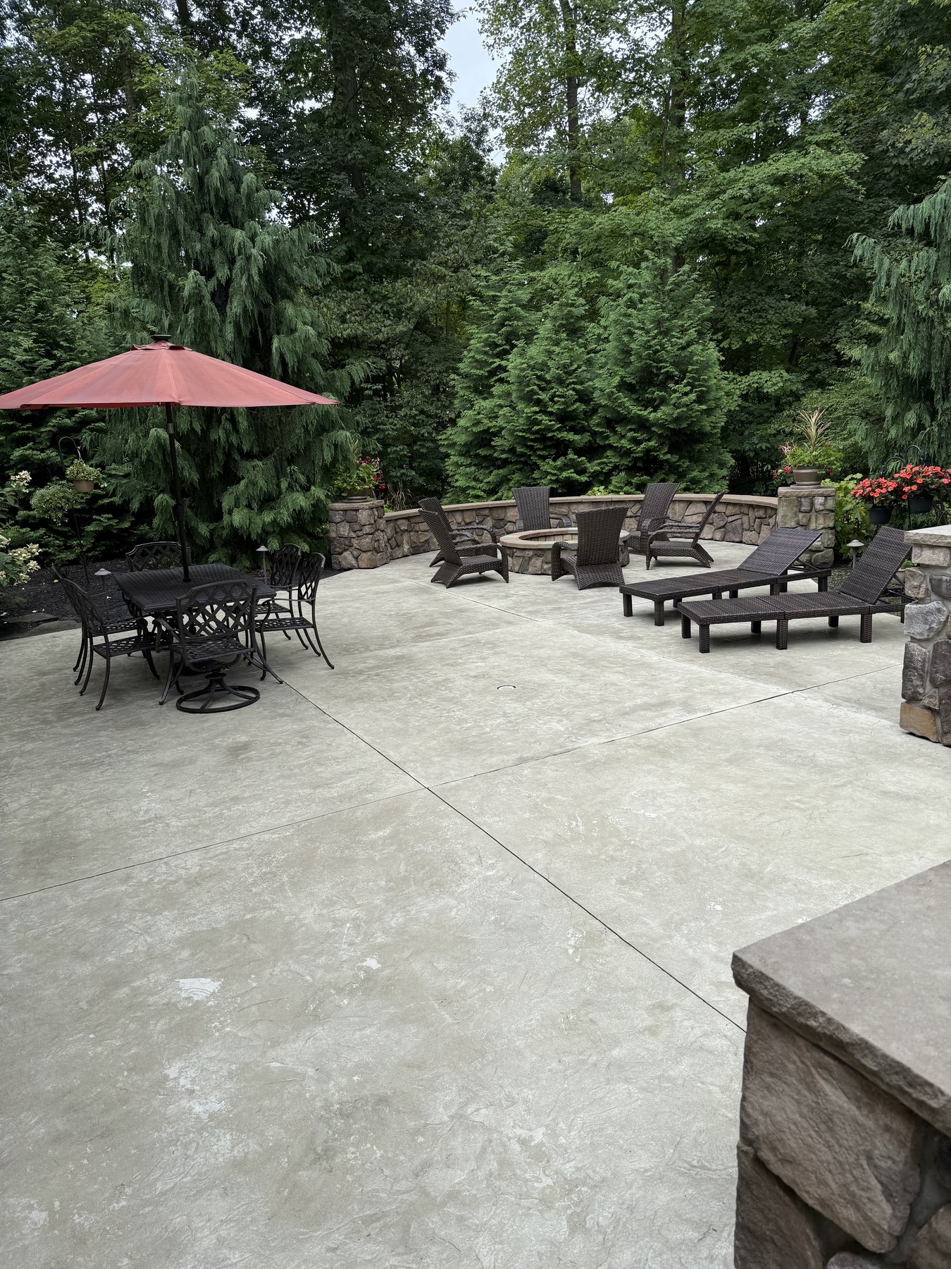 A clean stamped patio restored by Core Exterior Services, Northeast Ohio